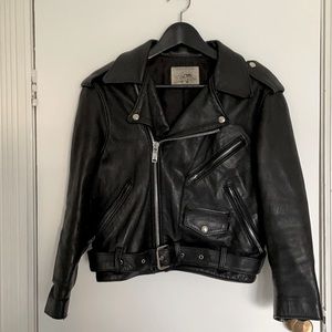 Vintage Black Motorcycle Jacket - Size Small